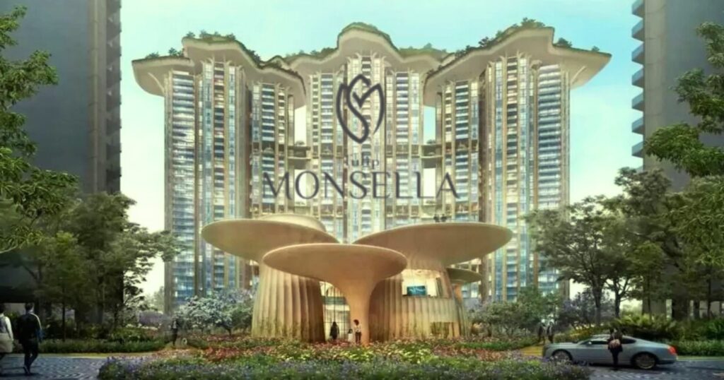 High-rise luxury apartment development Tulip Monsella, located in Gurgaon on Golf Course Road, features luxurious units and prominent, upscale amenities.