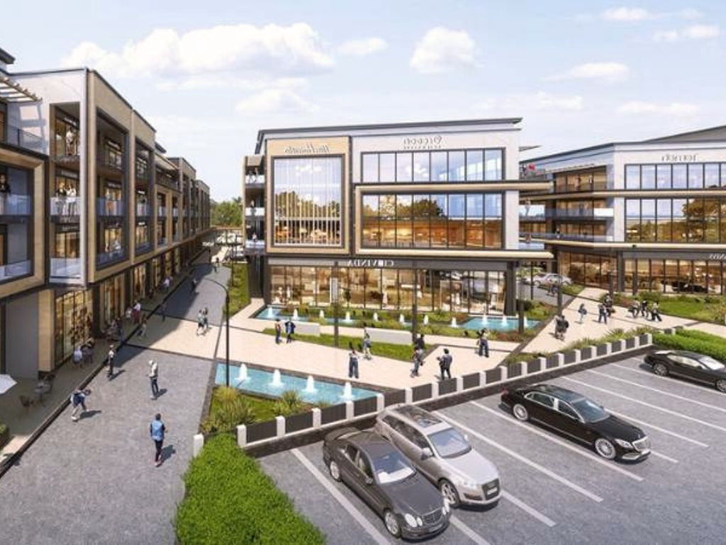 Reach Buzz 114 modern commercial complex with premium SCO spaces and landscaped central plaza