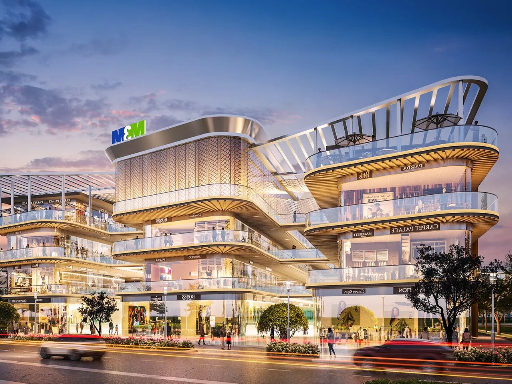 M3M Route 65 1 M3M Route 65 futuristic high-street retail complex with illuminated architecture and expansive rooftop terraces in Sector 65 Gurugram