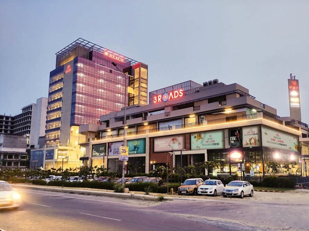 Reach 3 Roads Sector 70 illuminated high-street retail and commercial complex on SPR Road Gurugram