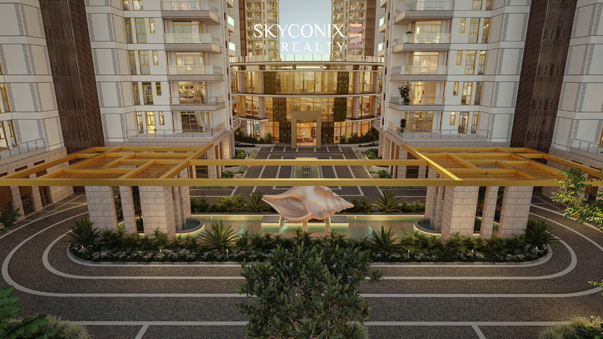 TARC Ishva Sector 63A Gurgaon luxury entrance design with landscaped driveway and architectural detailing