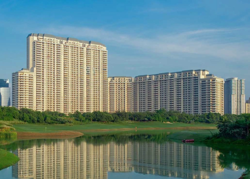 Ultra-luxury residential buildings like DLF Camellias and Godrej Miraya on Golf Course Road Gurgaon