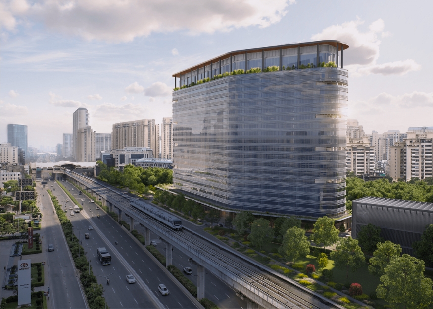 Commercial buildings like DLF One Horizon Center and Paras Twin Tower on Golf Course Road Gurgaon