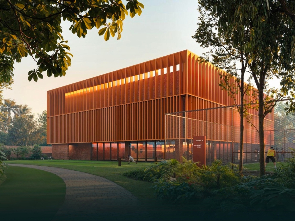 Max Estate 361 Gurgaon sports and wellness building with modern architecture surrounded by greenery