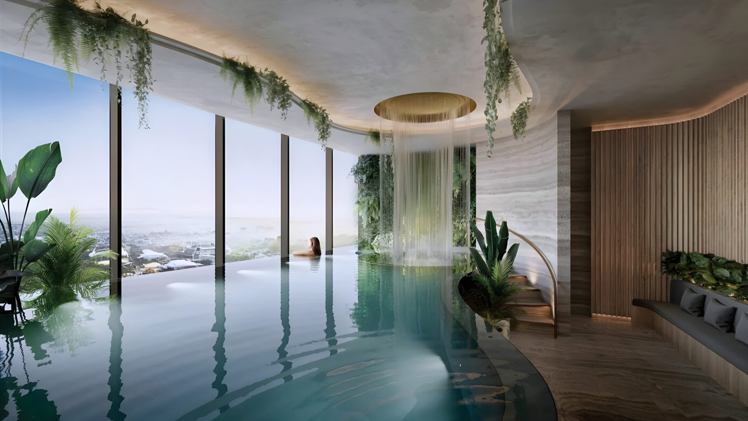 The swimming pool and clubhouse facility at Sobha Crescent 63A Gurgaon