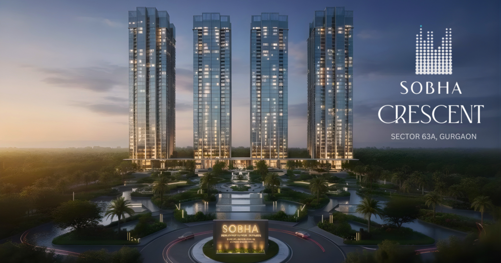 The Sobha Crescent development in Sector 63A Gurgaon provides a view of its residential project which exists near Golf Course Extension Road.